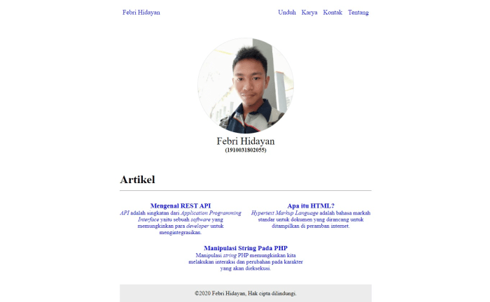 Contoh Coding Html Website Biodata